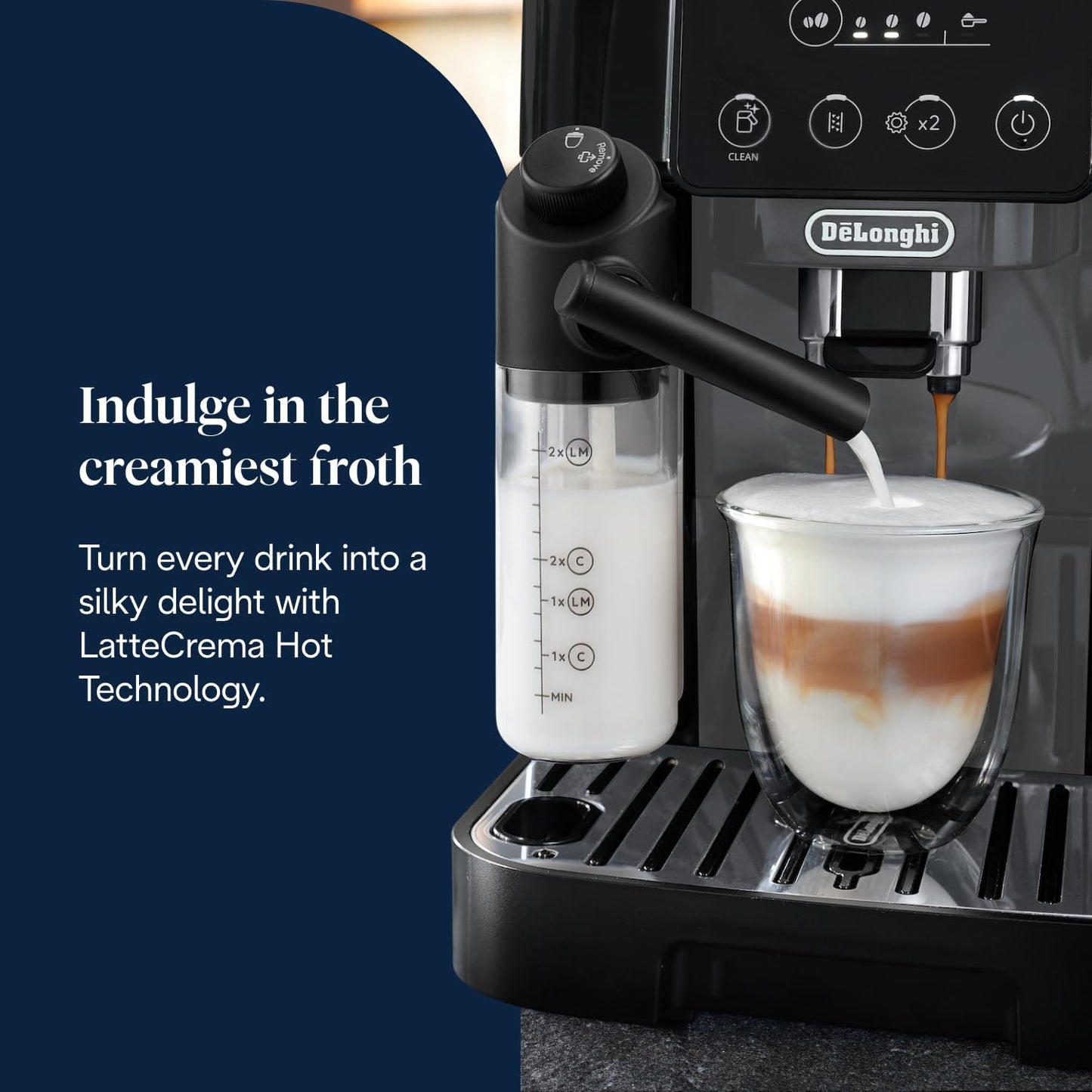 De'Longhi Magnifica Start ECAM220.60.B, Fully Automatic Bean to Cup Coffee Machine with 4 One-Touch Recipes, Soft-Touch Control Panel, Auto Milk, 1450W, Black